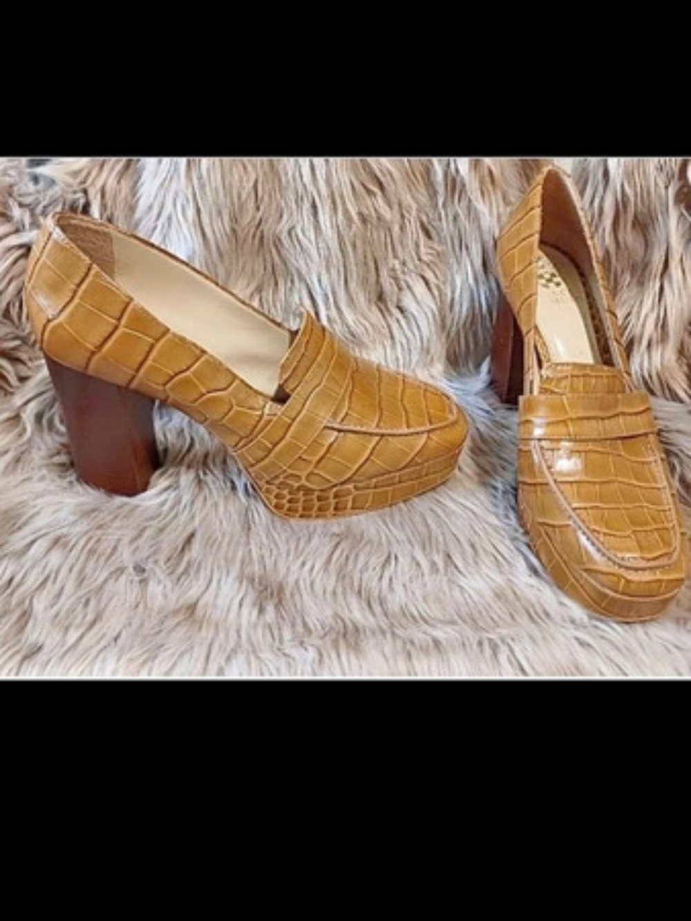 Vince Camuto Eshnie Block Heel Loafer Brown